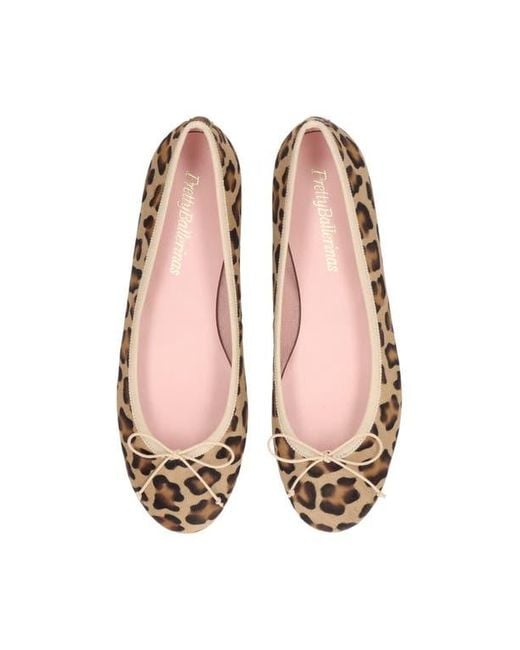 Pretty Ballerinas Natural Round Toe Leopard Ballet Flat