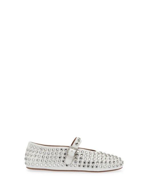 Alaïa White Rhinestone Ballet Flat