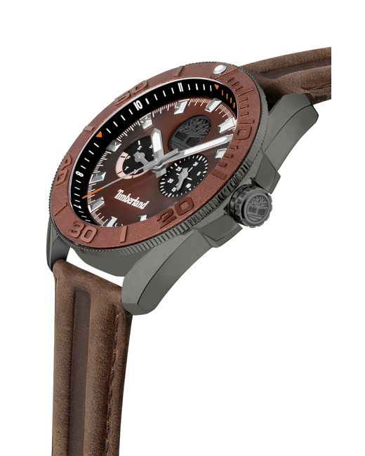 Timberland Fairhill Multifunction Leather Strap Watch for Men Lyst