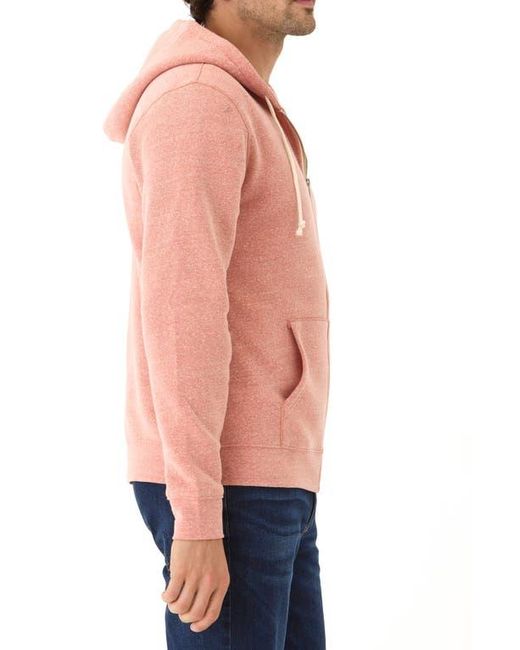 Threads For Thought Blue Trim Fit Heathered Fleece Zip Hoodie for men