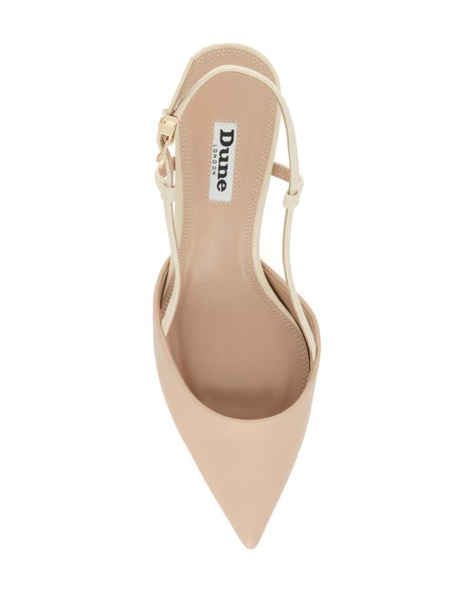 Dune Natural Classify Pointed Toe Slingback Pump