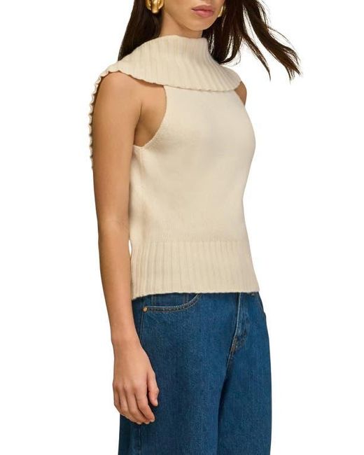 Cult Gaia Blue Chen Cowl Neck Wool Blend Top