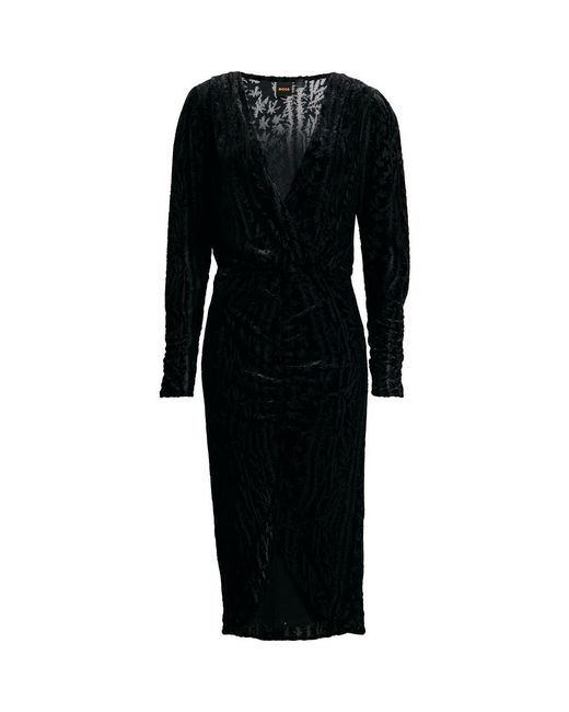 Boss Black Efilo Long Sleeve Burnout Dress