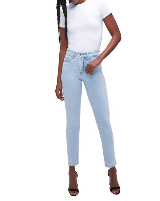 GOOD AMERICAN Blue Good Classic High Waist Ankle Skinny Jeans