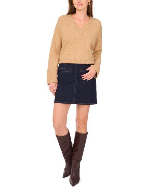 Vince Camuto Blue High-Low V-Neck Sweater