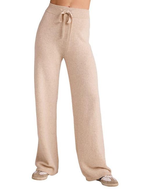 Bella Dahl Natural Wide Leg Wool & Cashmere Sweater Pants