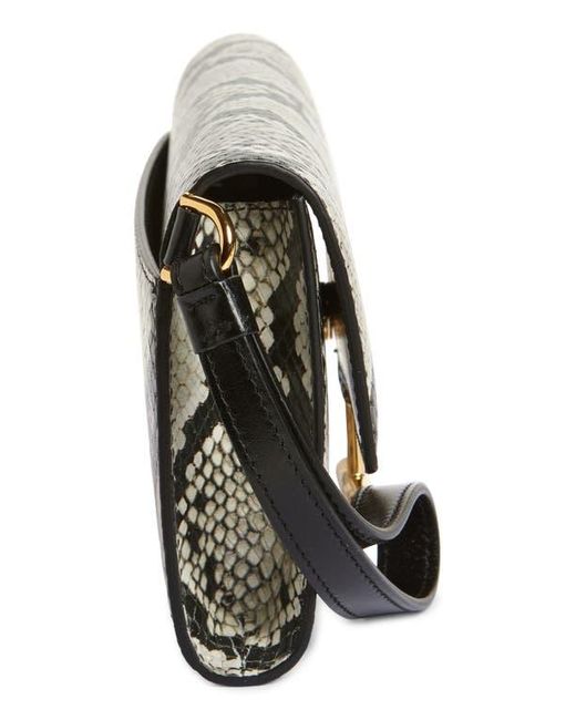 Tom Ford Gray Tara Python Embossed Leather Wristlet