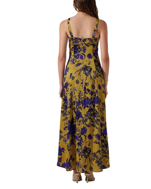 Astr Multicolor Floral Ruched Cutout Dress