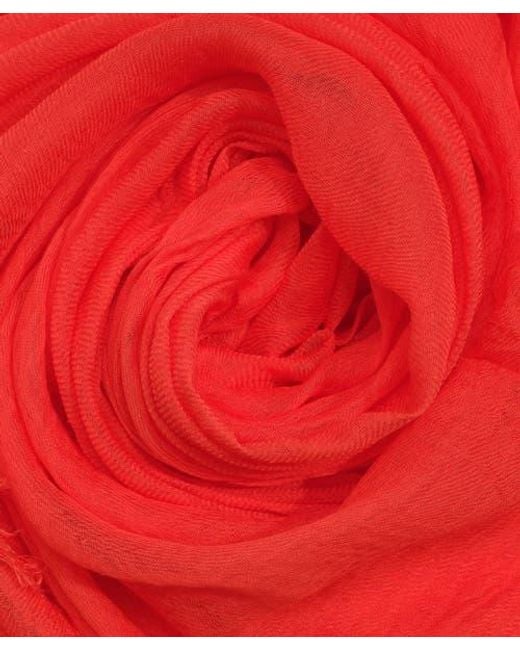 Echo Red Essential Modal-Silk Blend Crinkle Wrap