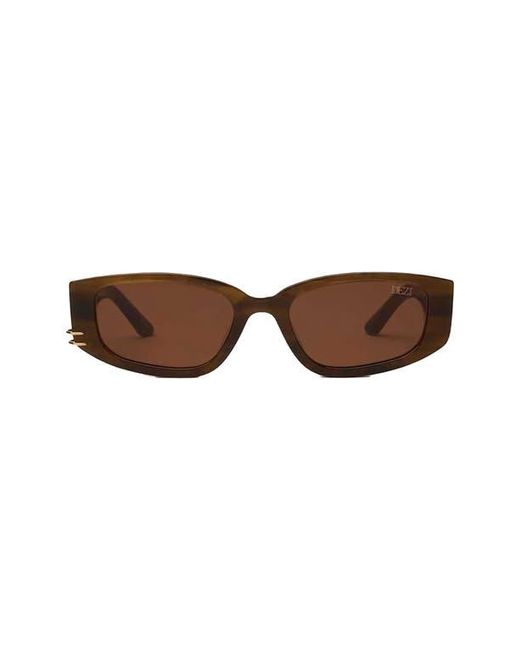 DEZI Brown Cuffed 53Mm Square Sunglasses