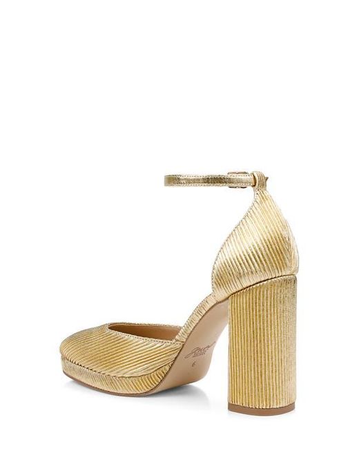 Badgley Mischka Metallic Stephanie Ankle Strap Platform Pump