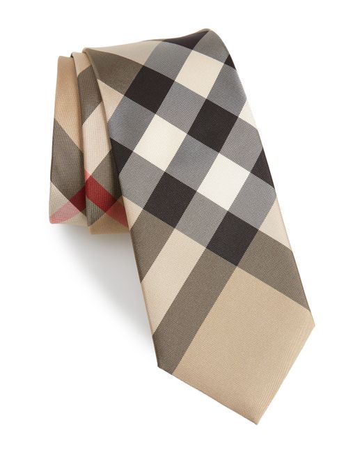 Burberry Natural Manston Exploded Check Silk Tie for men