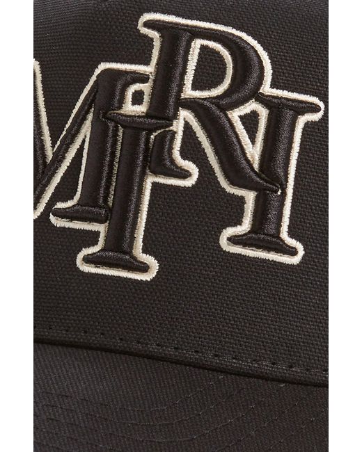 Amiri Black staggered Logo Trucker Hat for men