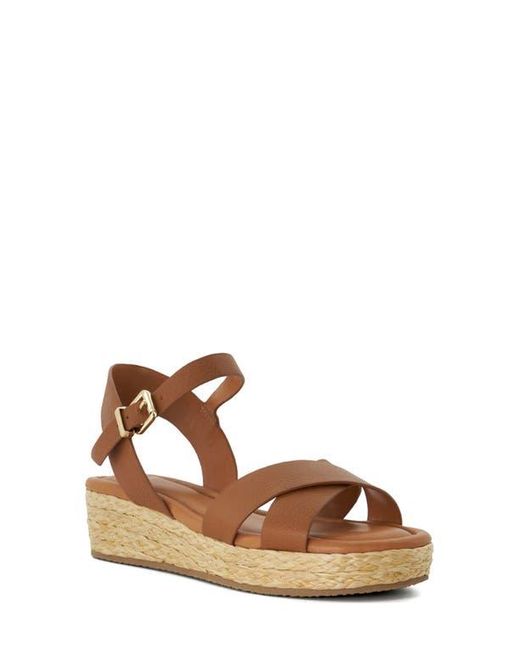 Dune Brown Linnie Platform Wedge Sandal