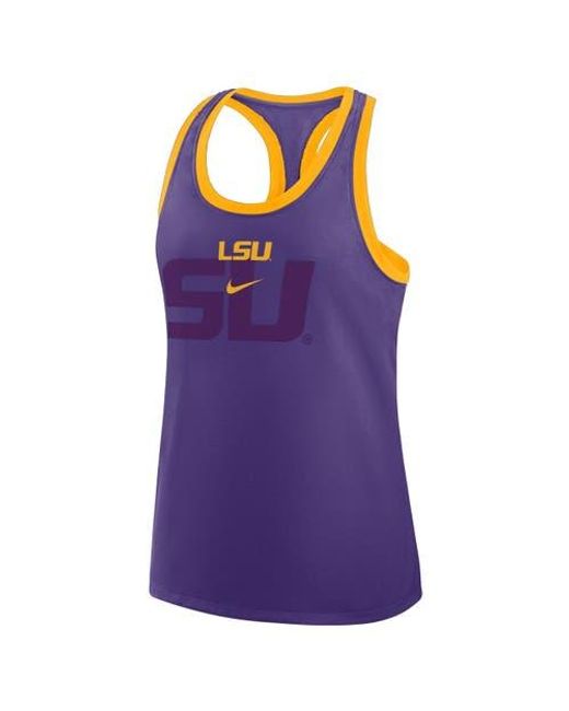 Nike Purple Lsu Tigers Primetime Tri-Blend Racerback Tank Top
