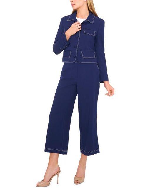 Halogen® Blue Flap Topstitch Jacket