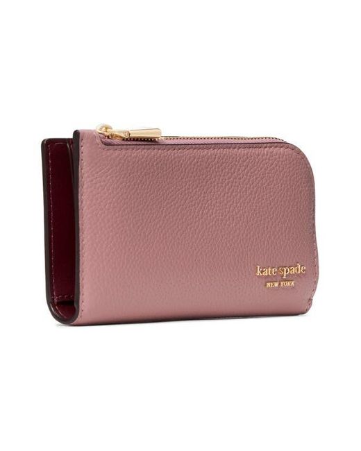 Kate Spade Purple Small Devin Pebble Leather Bifold Wallet