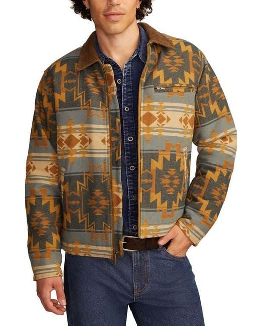 Lucky Brand Multicolor Blanket Jacquard Cotton Zip-Up Jacket for men
