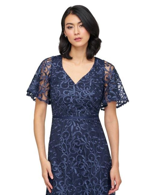 sachin and babi light blue dress JS Collections Daphne Embroidered Sequin Column Gown