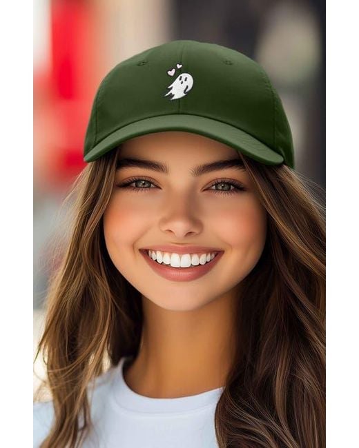 Alix Green Heartly Ghost Embroidered Cap