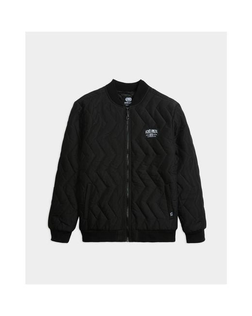 Ecko' Unltd Black Make An Impression Varsity Jacket for men