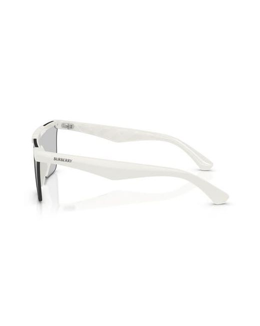 Burberry Gray 141Mm Rectangular Shield Sunglasses