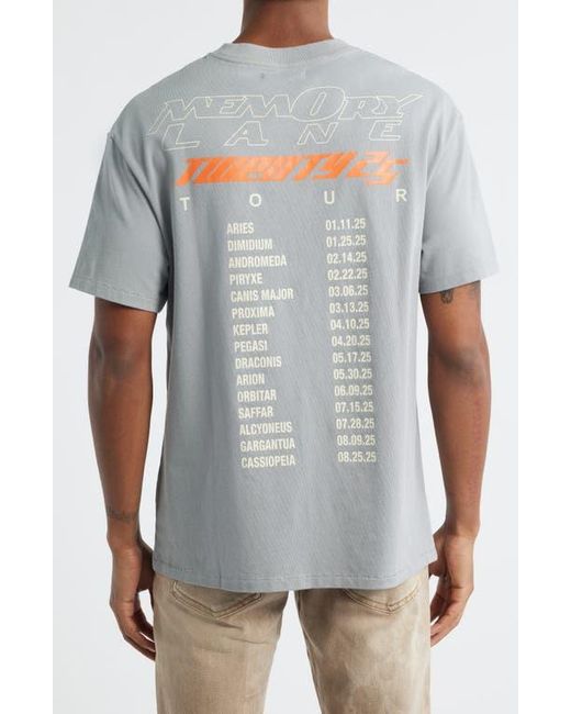 Memory Lane Gray Skull Roses Cotton Graphic T-Shirt for men