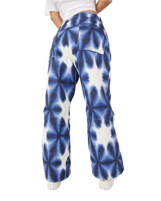 Fp Movement Blue Bunny Slope Print Waterproof High Waist Ski Pants