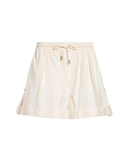 Chloé Natural Soft Stripe Organic Cotton Shorts