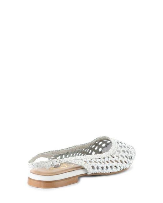 Bos. & Co. White Willow Slingback Cap Toe Flat