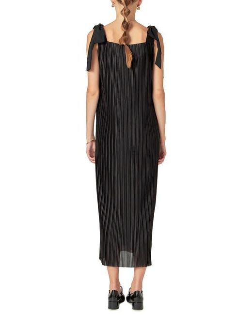 English Factory Women's Pleated Sleeveless Fit & Flare Dress, Black, S