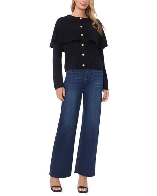 Vince Camuto Black Cape Detail Cardigan