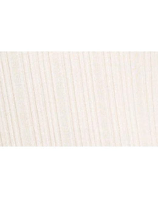 Madewell White V-Neck Rib Polo Top