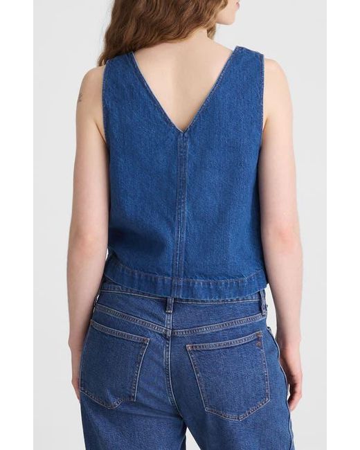 Madewell Blue Denim V-Neck Shell