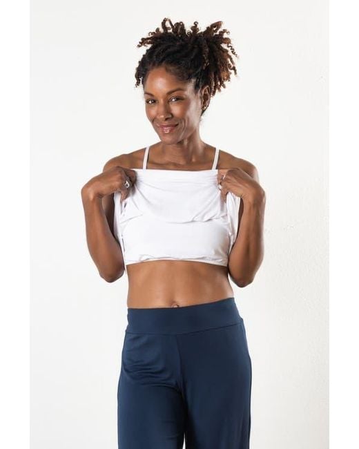 JJwinks White Slumber Party Built-In Shelf Adjustable Lounge & Sleep Pajama Tank Top