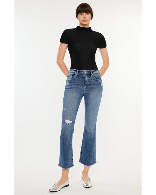 Kancan Blue Honey Essentials High Rise Cropped Bootcut Jeans