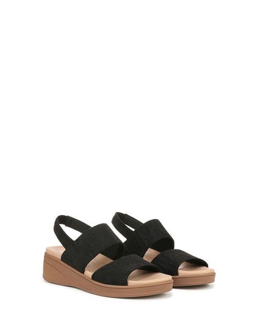 Bzees Black Festive Slingback Platform Wedge Sandal