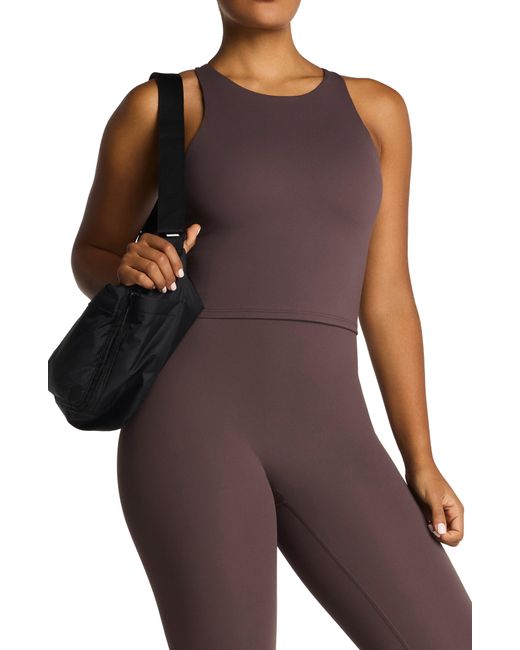 Spanx Brown High Neck Crop Tank
