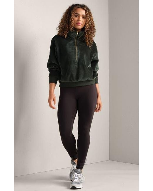 Rhone Black Plush Half Zip Pullover