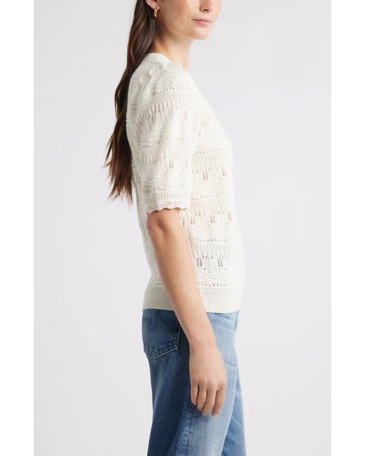 Caslon White Mixed Stitch Sweater