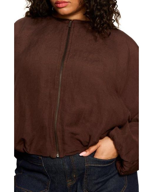 Sanctuary Black Linen Blend Bubble Jacket
