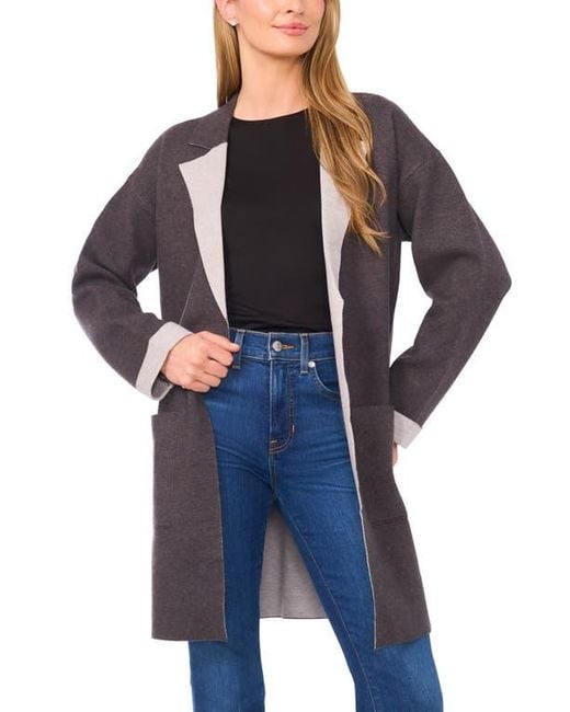 Halogen® Blue Open Front Coat