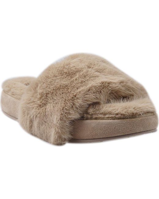 National Comfort Brown Macklin Faux Fur Slipper