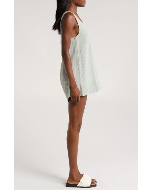 Volcom White Hang Loose Cotton Cover-up Romper