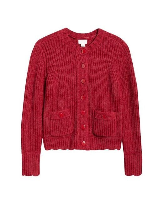 Caslon Red Boxy Cardigan