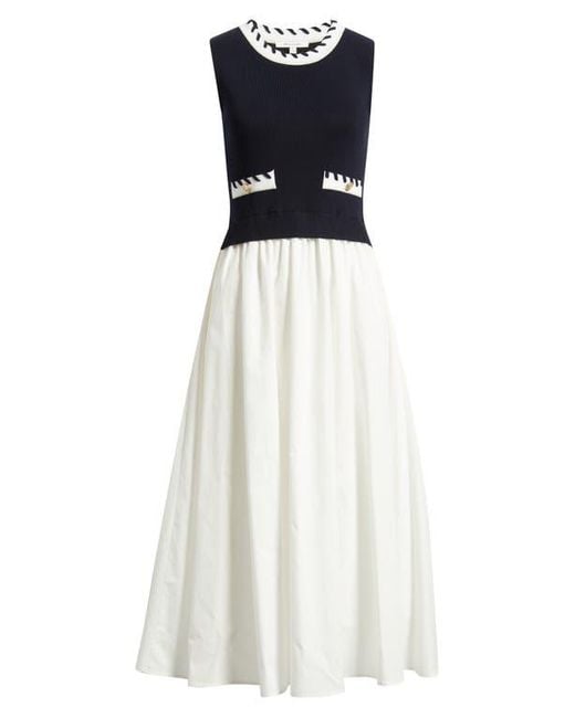 white dress with black stitching White Silky Bustier Lace Up Sides Dress Large main image 1