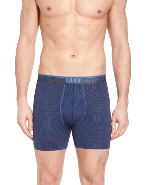 Saxx Underwear Co. Quest Stretch Boxer Briefs in Blue for Men Lyst