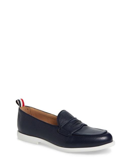 Thom Browne Blue Varsity Square Toe Penny Loafer for men