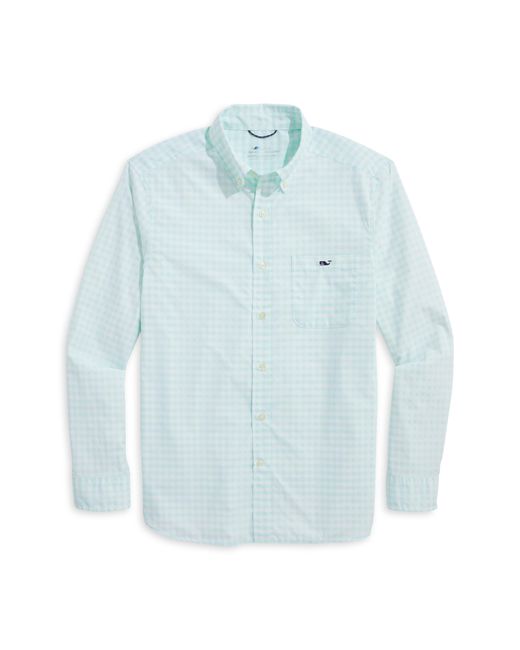 Vineyard Vines Blue On-the-go Gingham Button-down Shirt for men