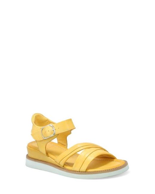 Miz Mooz Yellow Emelina Ankle Strap Platform Wedge Sandal